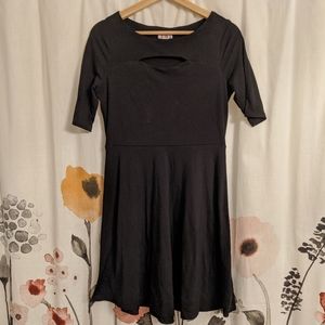 Xhilaration Black Cutout Skater A-Line Dress